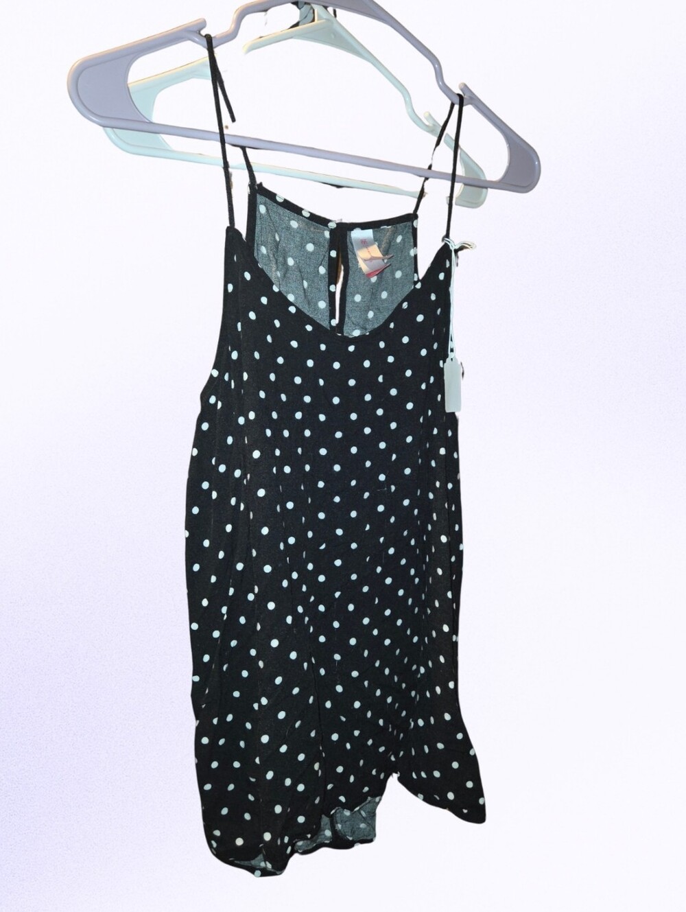 No Boundaries Black Polka Dot Spaghetti Strap Camisole